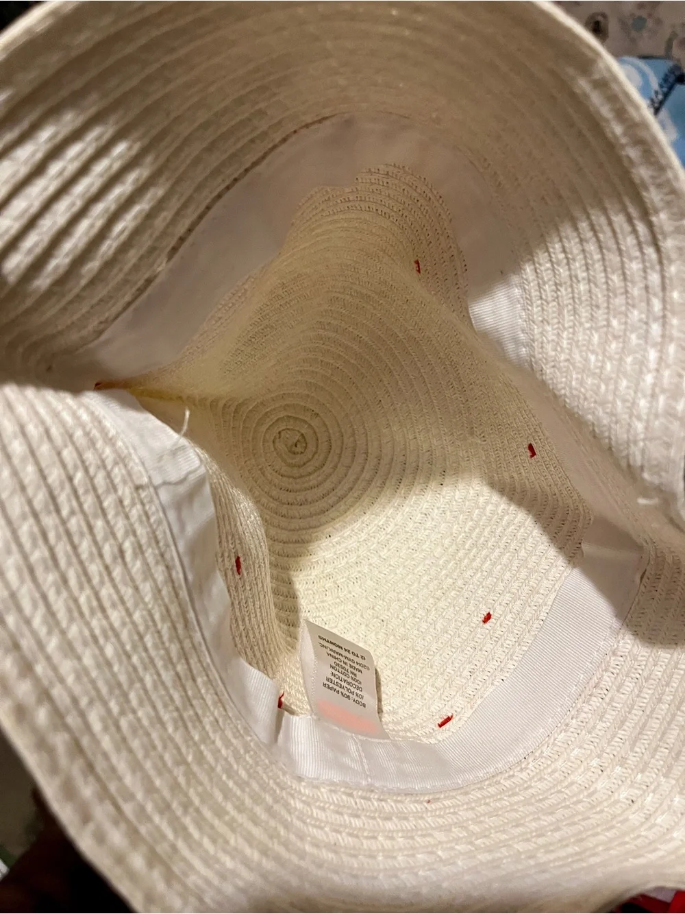 Janie and Jack Baby Toddler White Sun Hat Red Bow 12-24 Months Holiday